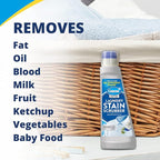 Carbona Laundry Stain Scrubber – Bio-Enzyme Fabric Stain Remover with Built-in Brush | Removes Grease, Blood, Food & More | Safe on Washable Fabrics | 8.4 fl oz (1 Pack)