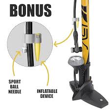 BV Bicycle Pump Durable Bike Floor Pump 17/24 inch Smart Valve Head, 160 psi