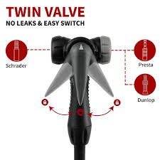 BV Bicycle Pump Durable Bike Floor Pump 17/24 inch Smart Valve Head, 160 psi
