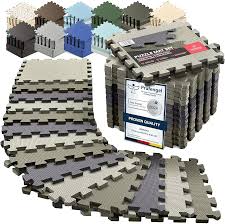 bemaxx Gym Mats Set - 18 pcs EVA Interlocking Foam Floor Tiles (12.6"x12.6"x0.4") 18sqft Protective Gym Flooring
