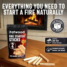 2lb Fatwood Fire Starter Sticks | 100% Natural Fire Starters for Campfires, Firepit