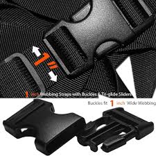 Buckles and Straps Set 1": 6 Yards of Thick Nylon Webbing, 6-Pack Heavy Duty Adjustable Quick Side Release Plastic Buckles,