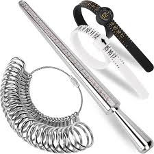 Ring Sizer Measuring Tool Kit, Ring Mandrel Measurer, 27 PCS Premium Steel Measuring Ring Tool, US Ring Size 0-13, 2 PCS Reusable