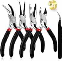 3Pcs Jewelry Pliers Set Jewelry Making Pliers Tools Kit Include Jewelry Making Needle Nose Chain Nose Round Bent Pliers Wire Cutter