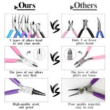 3Pcs Jewelry Pliers Set Jewelry Making Pliers Tools Kit Include Jewelry Making Needle Nose Chain Nose Round Bent Pliers Wire Cutter