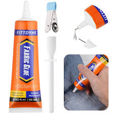 Fabric Glue Permanent, 60 ML Washable Clear Clothing Glue, Super Fabric Adhesive for Rhinestones,