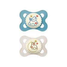 MAM Original Night Pacifiers, Binky Pacifier for 0-6 Months, BPA-Free Silicone, Glows in The Dark, Best for Newborn Babies
