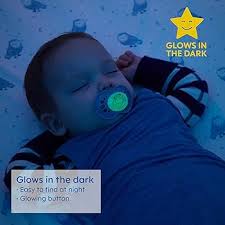 MAM Original Night Pacifiers, Binky Pacifier for 0-6 Months, BPA-Free Silicone, Glows in The Dark, Best for Newborn Babies
