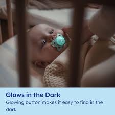 MAM Original Night Pacifiers, Binky Pacifier for 0-6 Months, BPA-Free Silicone, Glows in The Dark, Best for Newborn Babies