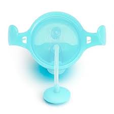 Munchkin Any Angle Sippy Cups for Toddlers, Spill Proof Weighted Straw Cup with Transition Handles for Babies 6 Months and Up, 7 Ounce, 2 Pack, Blue